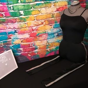 Black n silver Metallic cat suite